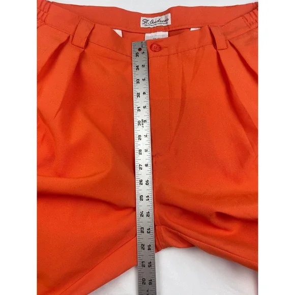 St Andrews Traditional Golfwear Mens Orange Pleated Knee Length Pants SZ42 00801 - Picture 5 of 9
